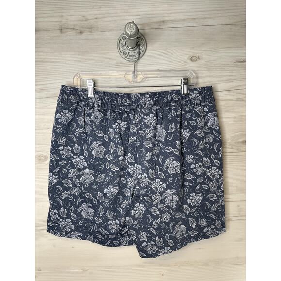 JACHS Girlfriend Shorts Womens XL Navy Blue Floral Print Stretch Zip Fly Pockets - Picture 7 of 10